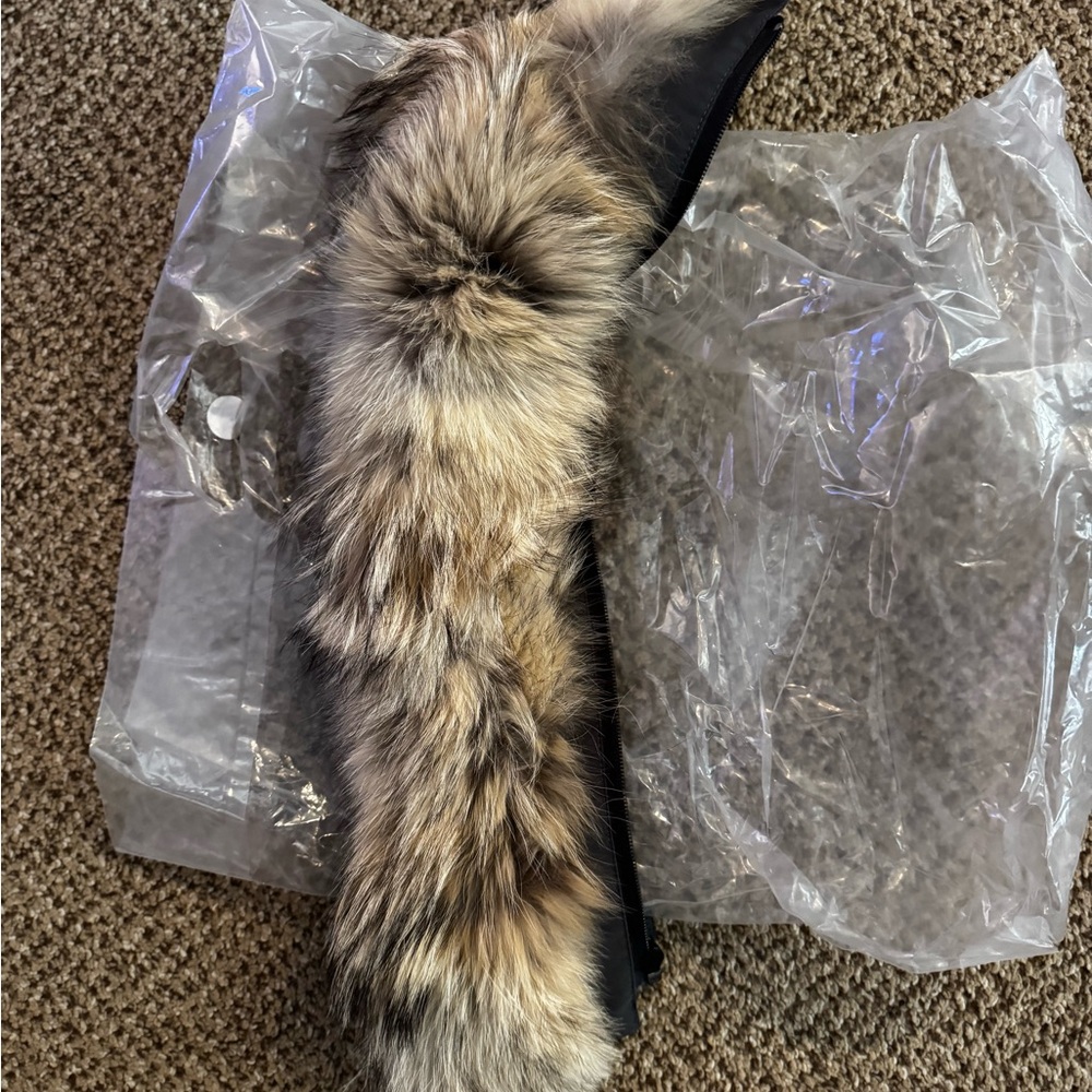Canada Goose Fur Hood Liner in Brown and Black